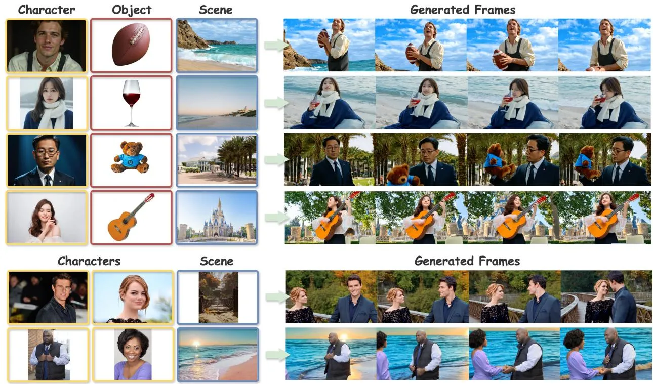 Figure 10: SkyReels-A2 元素到视频生成
